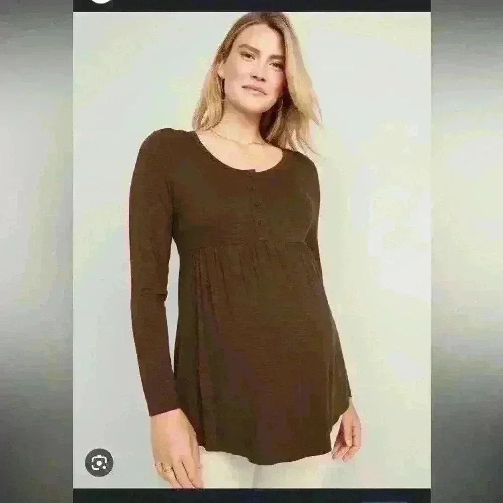 NWOT Old Navy Maternity Henley Style Long Sleeve - Picture 2 of 3